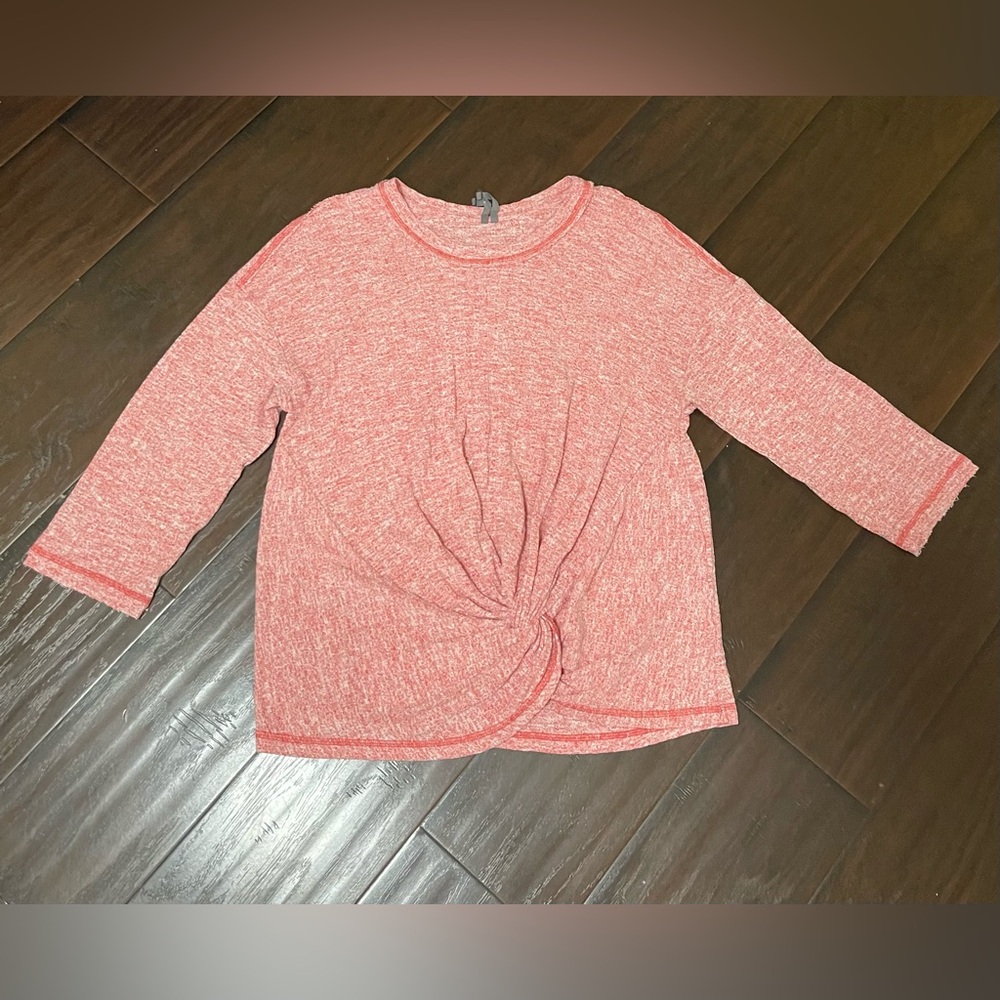Anthropologie Women's Ribbed Twist Long Sleeve Thermal
Top Pink Size S